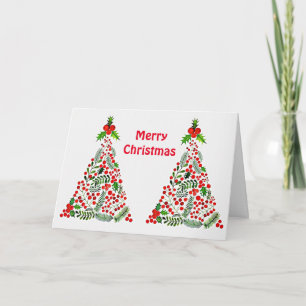 CARTÃO **ÁRVORES DE NATAL ARTÍSTICAS** SAUDAÇÃO DE NATAL