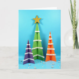 Cartão Árvores de Natal Coloridas
