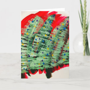 Cartão Árvores de Natal com Placa de Arte Luz