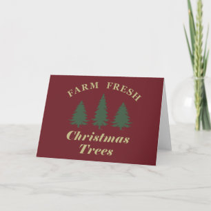 Cartão Árvores de Natal de Pinheiro frescas da fazenda