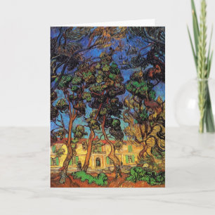 Cartão Árvores de Van Gogh no Jardim, Hospital de São Pau
