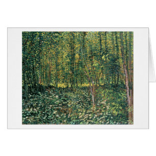 Cartão Árvores de Vincent van Gogh e Undergrowth, 1887