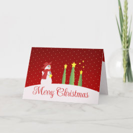 Cartão Árvores E Estrelas Snowman