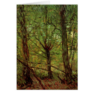 Cartão Árvores e Subcrescimento por Vincent van Gogh