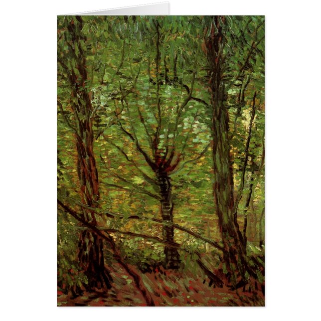 Cartão Árvores e Subcrescimento por Vincent van Gogh (Frente)