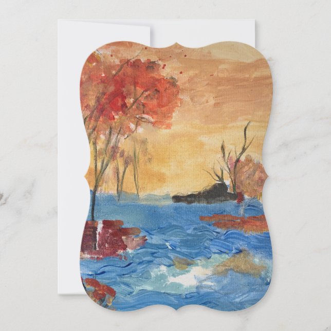 Cartão Árvores em Amarelo Finalidade Geral Personalizável (Frente)