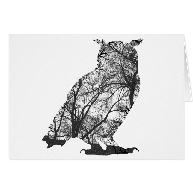 Cartão Árvores florestais de águia-coruja (Frente Horizontal)