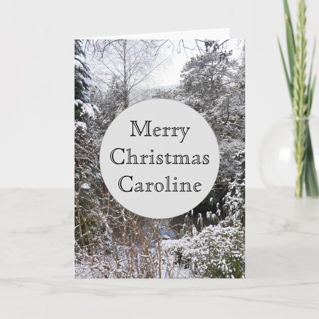 Cartão Árvores Natalinas Nevadas (Frente)