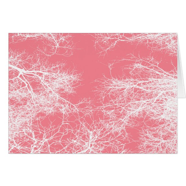Cartão Árvores rosa e branca (Frente Horizontal)