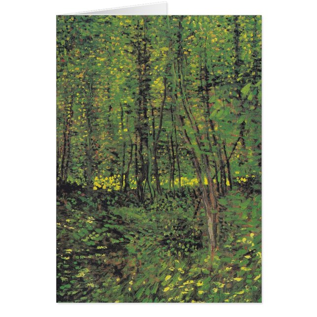 Cartão Árvores & Undergrowth por Van Gogh (Frente)