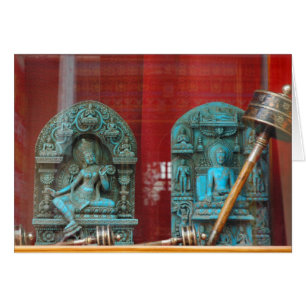 Cartão Arya Tara e senhor Buddha, Bodha, Nepal