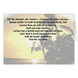 Cartão As bênçãos da vida que sentem seguras com uma