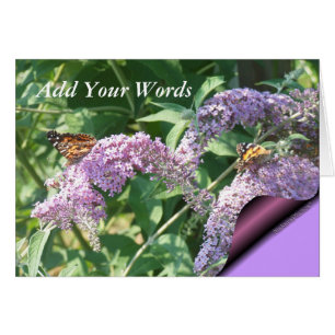 Cartão As borboletas ButterflyBush-personalizam sobre