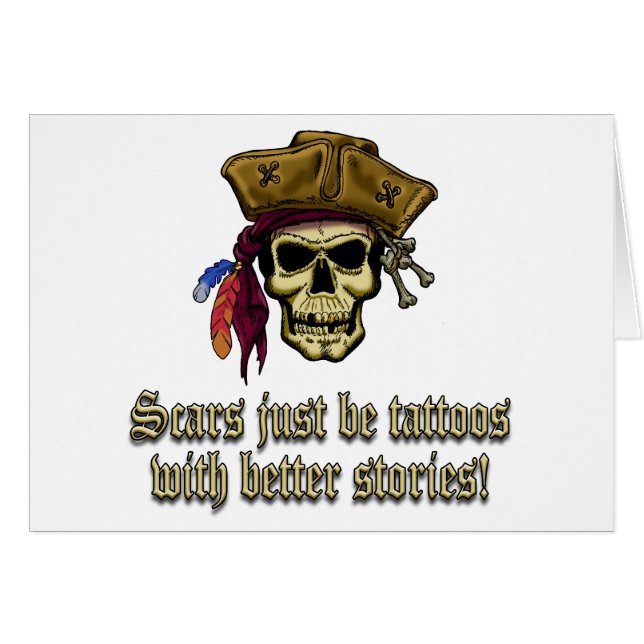 Cartão As cicatrizes são apenas tatuagens (Frente Horizontal)