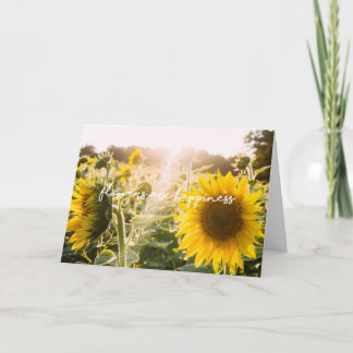 Cartão As citações "flores do girassol são felicidade "