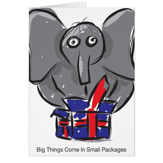 Cartão As coisas grandes vêm em pacotes pequenos (Frente)