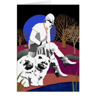 Cartão As comidas e o Flapper PONDERING da PISCINA