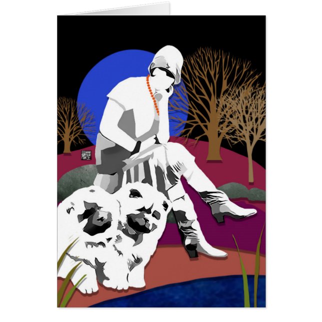 Cartão As comidas e o Flapper PONDERING da PISCINA (Frente)