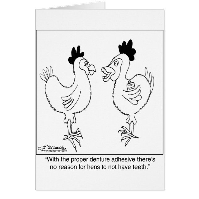 Cartão As dentaduras da galinha (Frente)