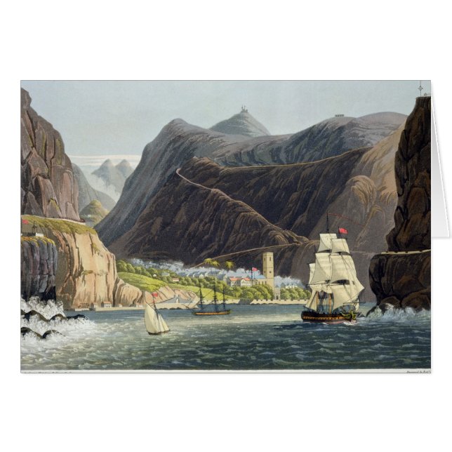 Cartão As estradas, St Helena, gravado por Robert Havell (Frente Horizontal)