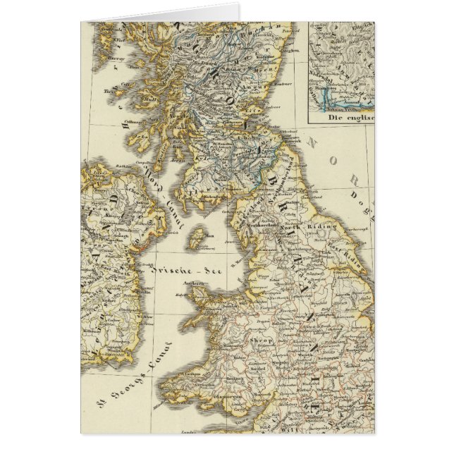 Cartão As Ilhas Britânicas desde 1485 (Frente)