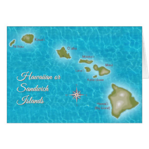 Cartão As ilhas havaianas