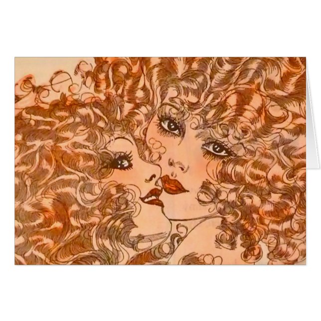 Cartão As jovens e vivazes Flappers de Nell Brinkley #6 (Frente Horizontal)