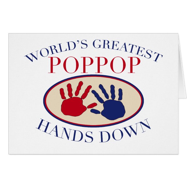 Cartão As melhores mãos de PopPop para baixo (Frente Horizontal)
