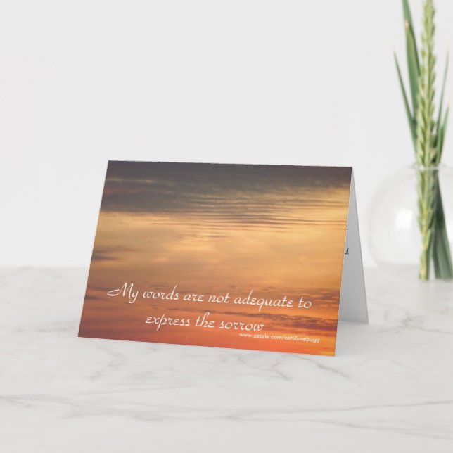 Cartão As minhas palavras não são adequadas, Condolence C (Frente)
