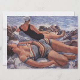 Cartão As mulheres balançando sol na praia