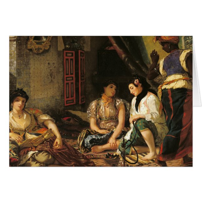 Cartão As mulheres de Argel em seu apartamento, 1834 (Frente Horizontal)