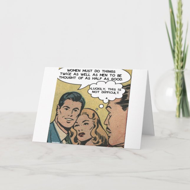Cartão As Mulheres Trabalham Duas Vezes Como Duro Os Home (Frente)