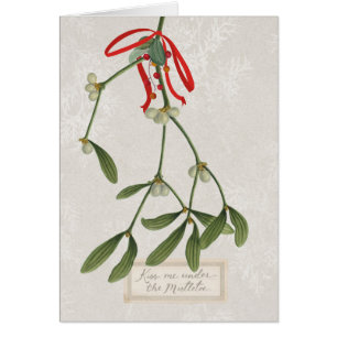 Cartão As notícias alegres   beijam-me sob o visco