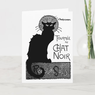 Cartão As palavras francesas do gato preto do Dia das