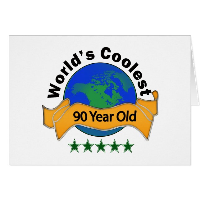 Cartão As pessoas de 90 anos as mais frescas do mundo (Frente Horizontal)