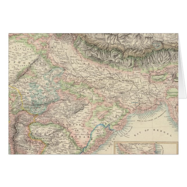 Cartão As possessões britânicas nas Índias orientais (Frente Horizontal)