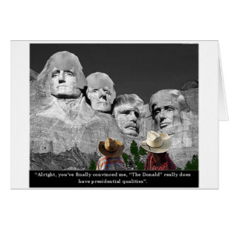 Cartão "As Qualidades Presidenciais de Donald"