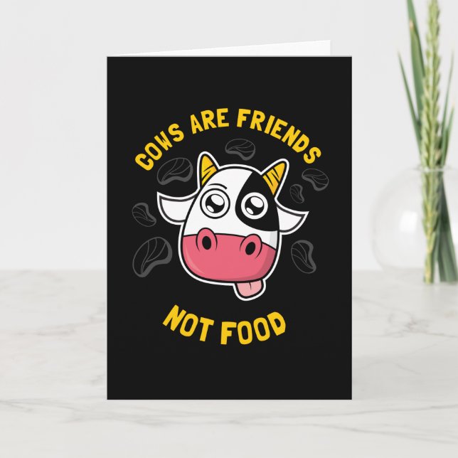 Cartão As Vacas São Amigos Não Comidas (Frente)