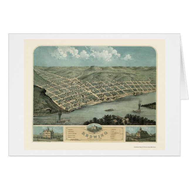Cartão Asa vermelha, mapa panorâmico do manganês - 1868 (Frente Horizontal)