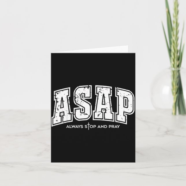 Cartão Asap Always Stop And Pray Christian Faith Easter  (Frente)