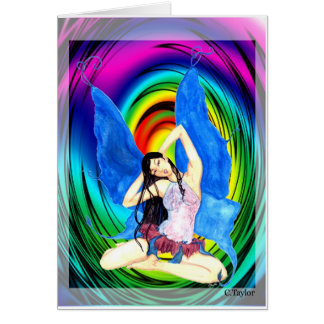 Cartão asas azuis fariy