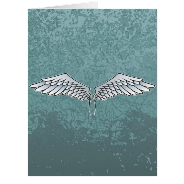 Cartão Asas de cinza azul (Frente)