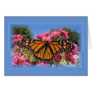 Cartão Asas do monarca - com vinheta azul