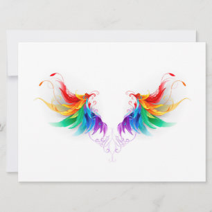 Cartão Asas Fluffy Rainbow
