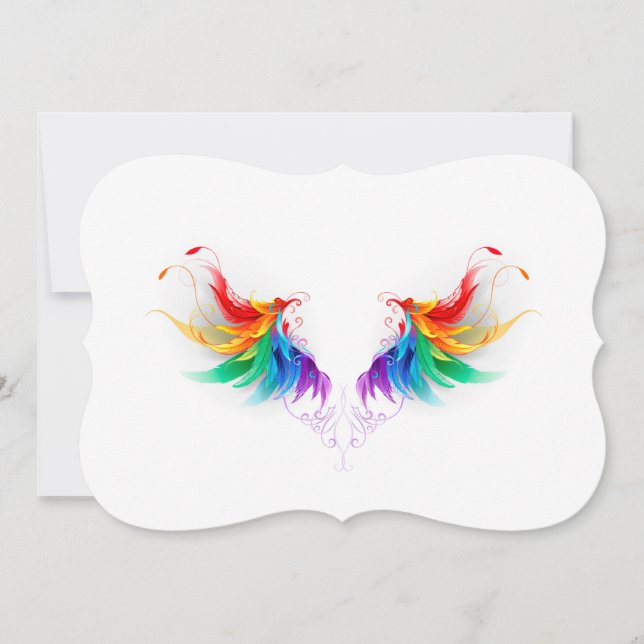 Cartão Asas Fluffy Rainbow (Frente)