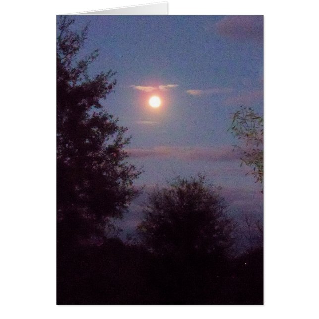 Cartão ascensão da Lua de Wolf de cheio ao anoitecer - nu (Frente)