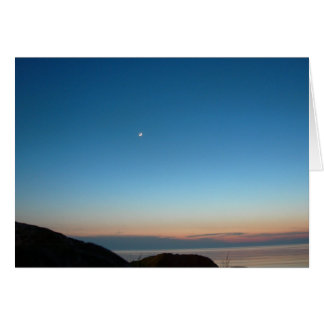 Cartão Ascensão lua sobre o lago Michigan (Vazio)