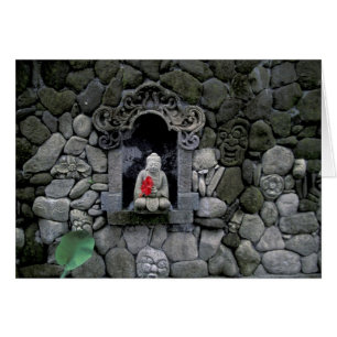 Cartão Ásia, Indonésia, Bali. Um santuário de Buda