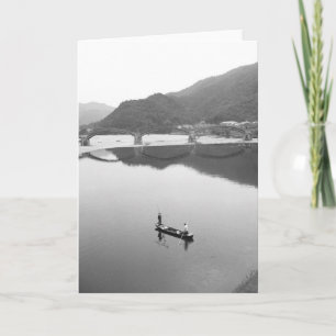 Cartão Asia, Japan, Iwakuni. Fishermen and historic 2