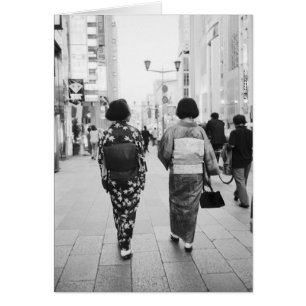 Cartão Ásia, Japão, Tóquio. Geishas no Ginza.